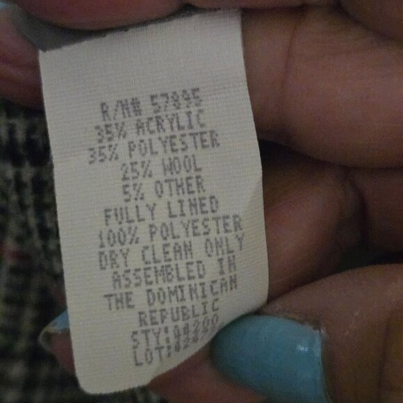 Requirements Vintage Wool Blend Classic Plaid Blazer Size 10 - Picture 6 of 6